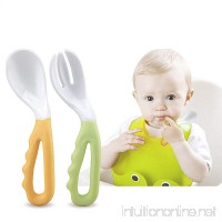 2 Pack Baby Spoon and Fork Set Toddler Training Learning Spoons Forks Graduates Fun Pack Utensils  2 Piece Set - B078ZB3Z85